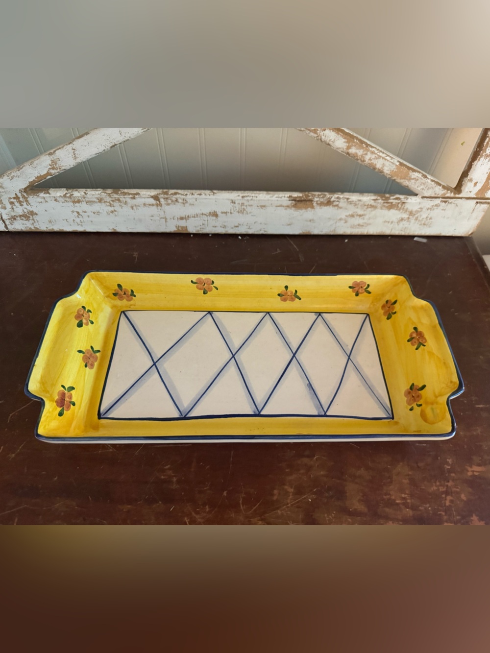 Vintage Jay Willfred Porcelain French Country Tray Made in Portugal